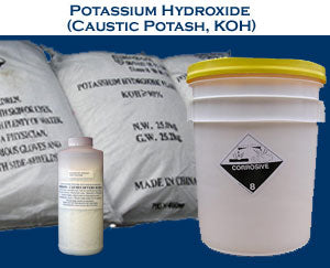 Potassium Hydroxide - Caustic Potash (90%) (Flakes) (2 pound)