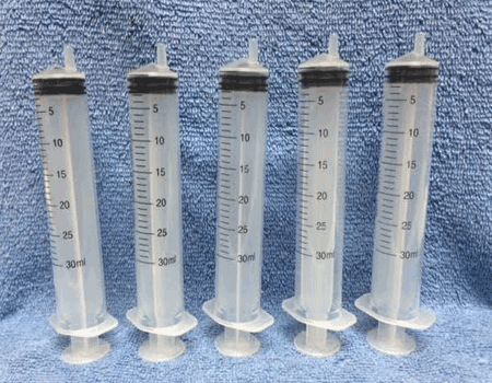 (5) 30 mL Syringes