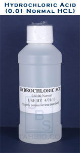 120 mL 0.01 Normal Hydrochloric Acid (HCL)